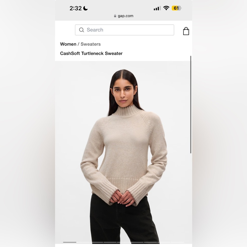 Gap CashSoft Turtleneck Sweater…New with Tags!